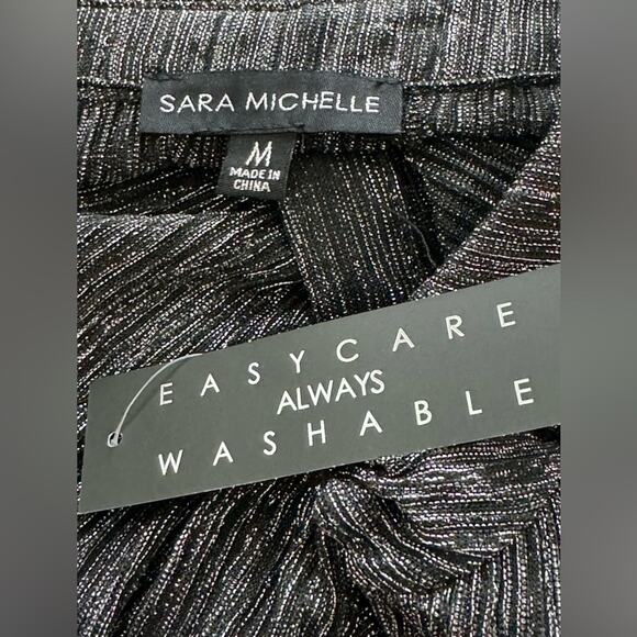 New ~ SARA MICHELLE ~ Long Sleeve Button Down Blouse Top Size M - Picture 7 of 7